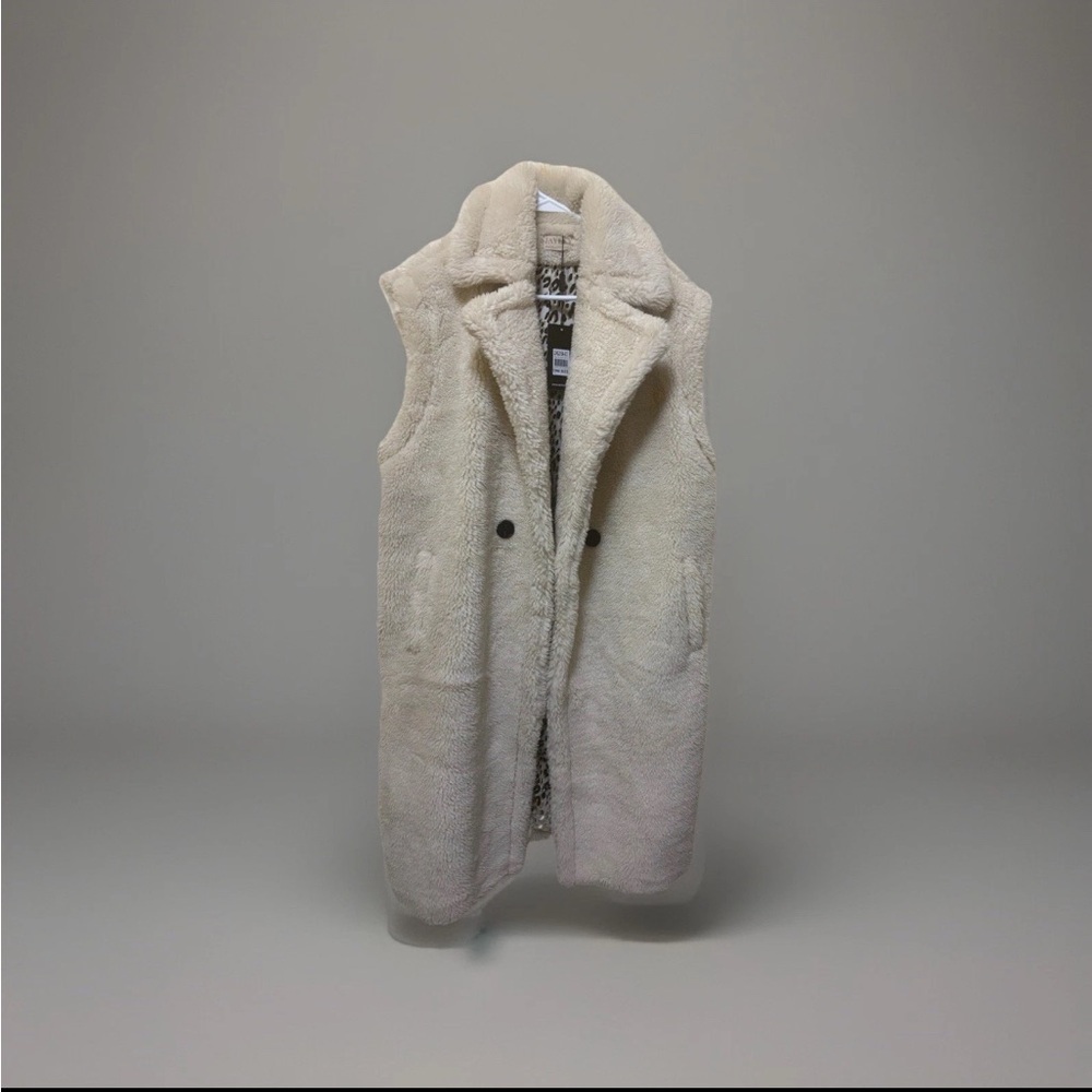 Jayley Collection Faux Fur Vest Coat  Original Vintage Sleeveless Fleece Vest